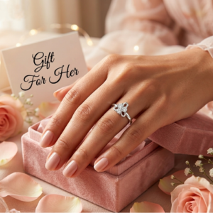 Dainty Moissanite Cluster Ring, 925 Sterling Silver Promise Ring, Minimalist Engagement Ring, Infinity Style Diamond Ring Gift for Her