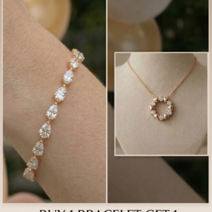 Pear Cut Moissanite Tennis Bracelet, Gold & Silver Diamond Bracelet, Bridal Wedding Jewelry, Anniversary Gift for Her